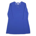 CLAUDIE PIERLOT Womens Blue Shift Dress Polyester Long Sleeve Scoop Neck S