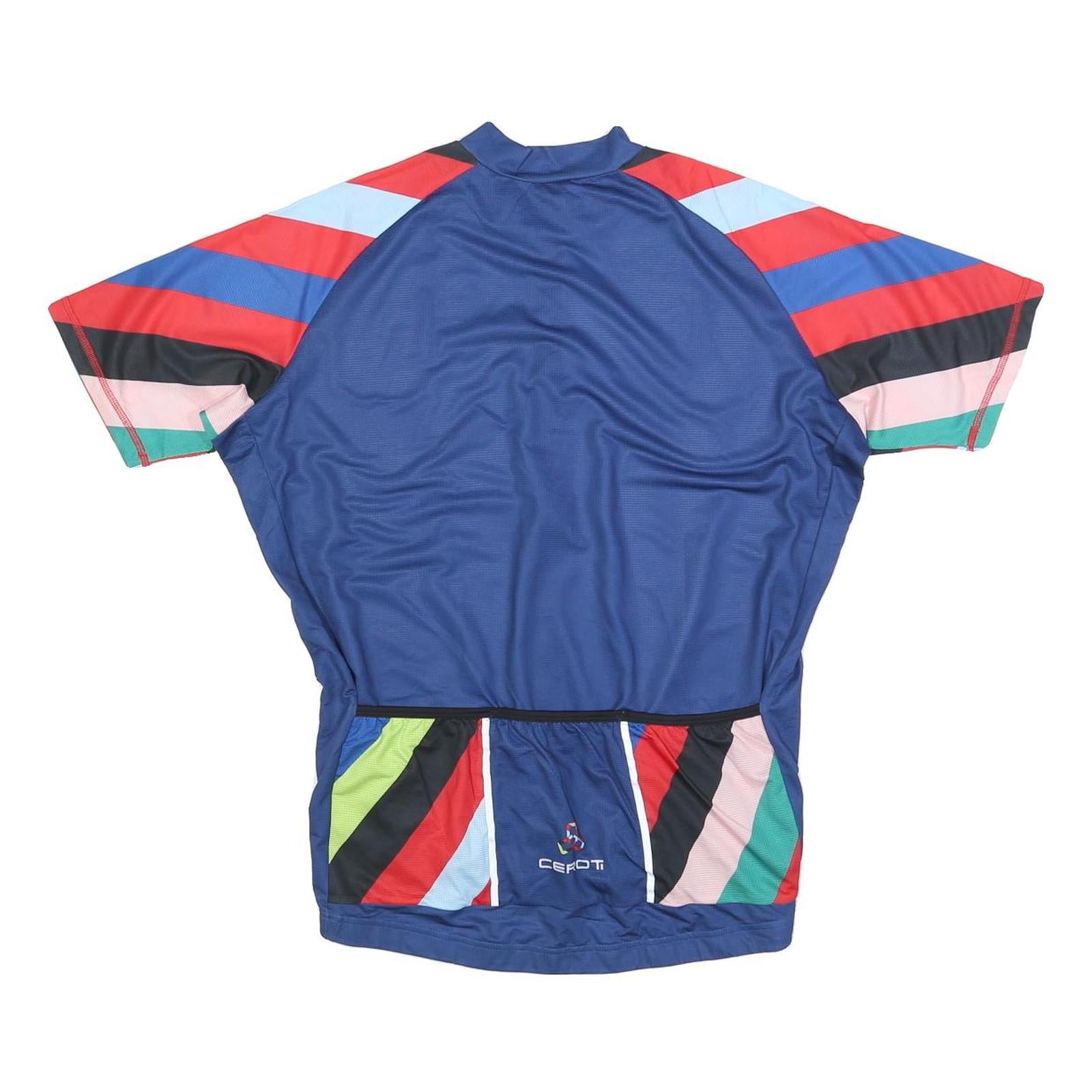 CEROTI Mens Blue Polyester Cycling Jersey M Short Sleeve Zip Neck