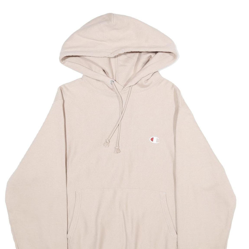 CHAMPION REVERSE WEAVE Mens Beige Hoodie S Cotton Blend Pullover Casual