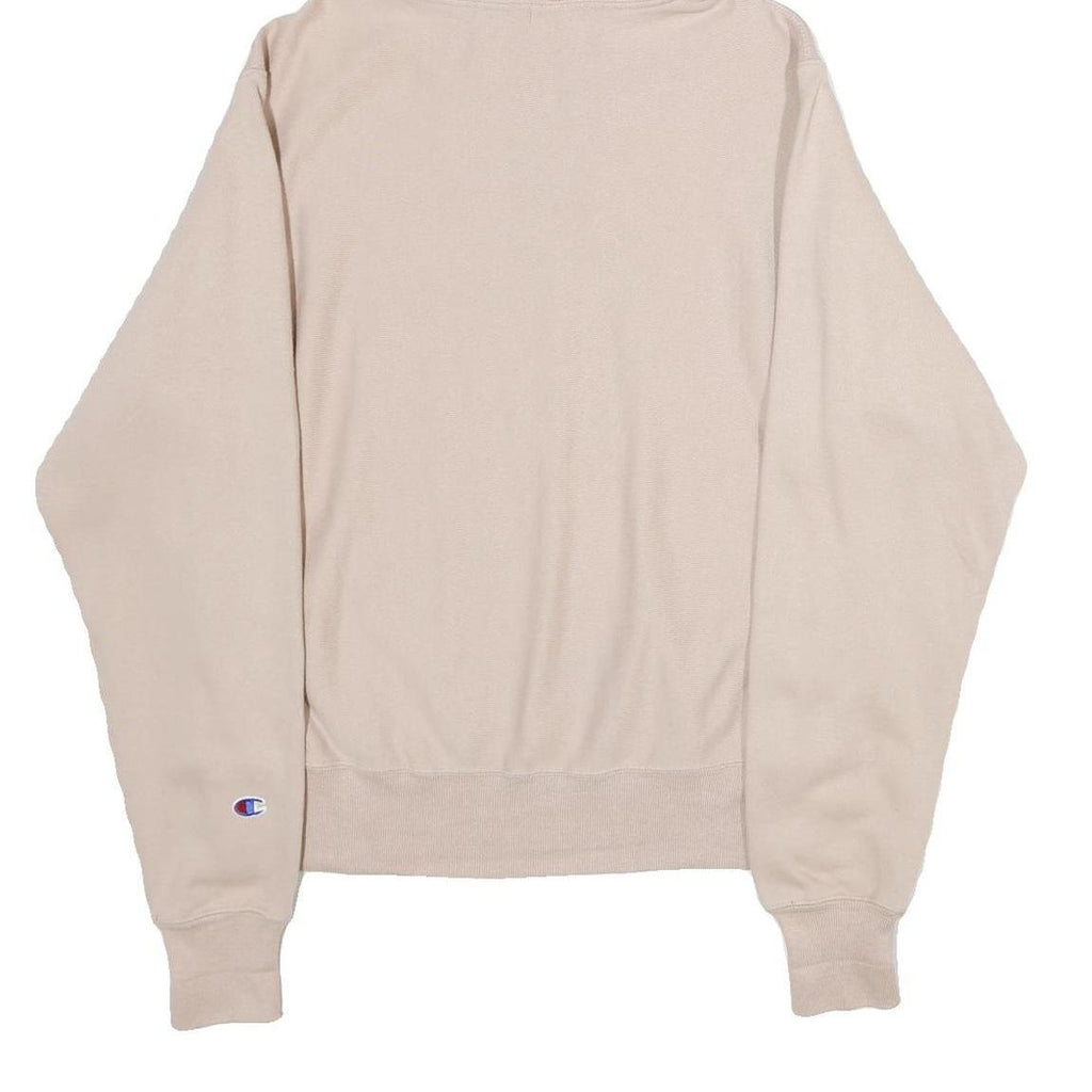 CHAMPION REVERSE WEAVE Mens Beige Hoodie S Cotton Blend Pullover Casual