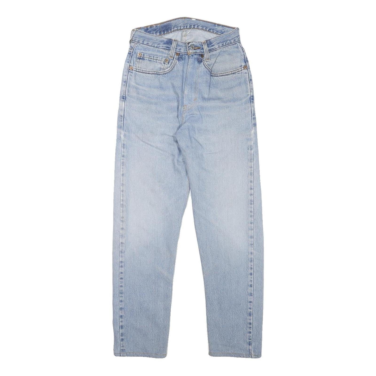 LEVI'S 505 Womens Slim Light Blue Denim Jeans W24 L27 Classic Fit Zip Closure