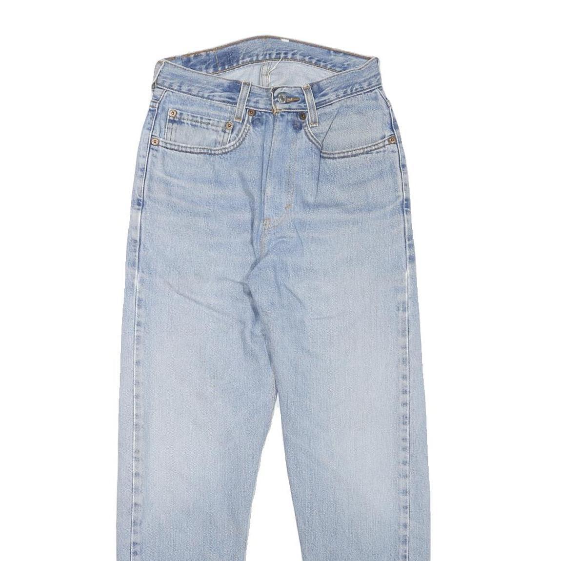 LEVI'S 505 Womens Slim Light Blue Denim Jeans W24 L27 Classic Fit Zip Closure