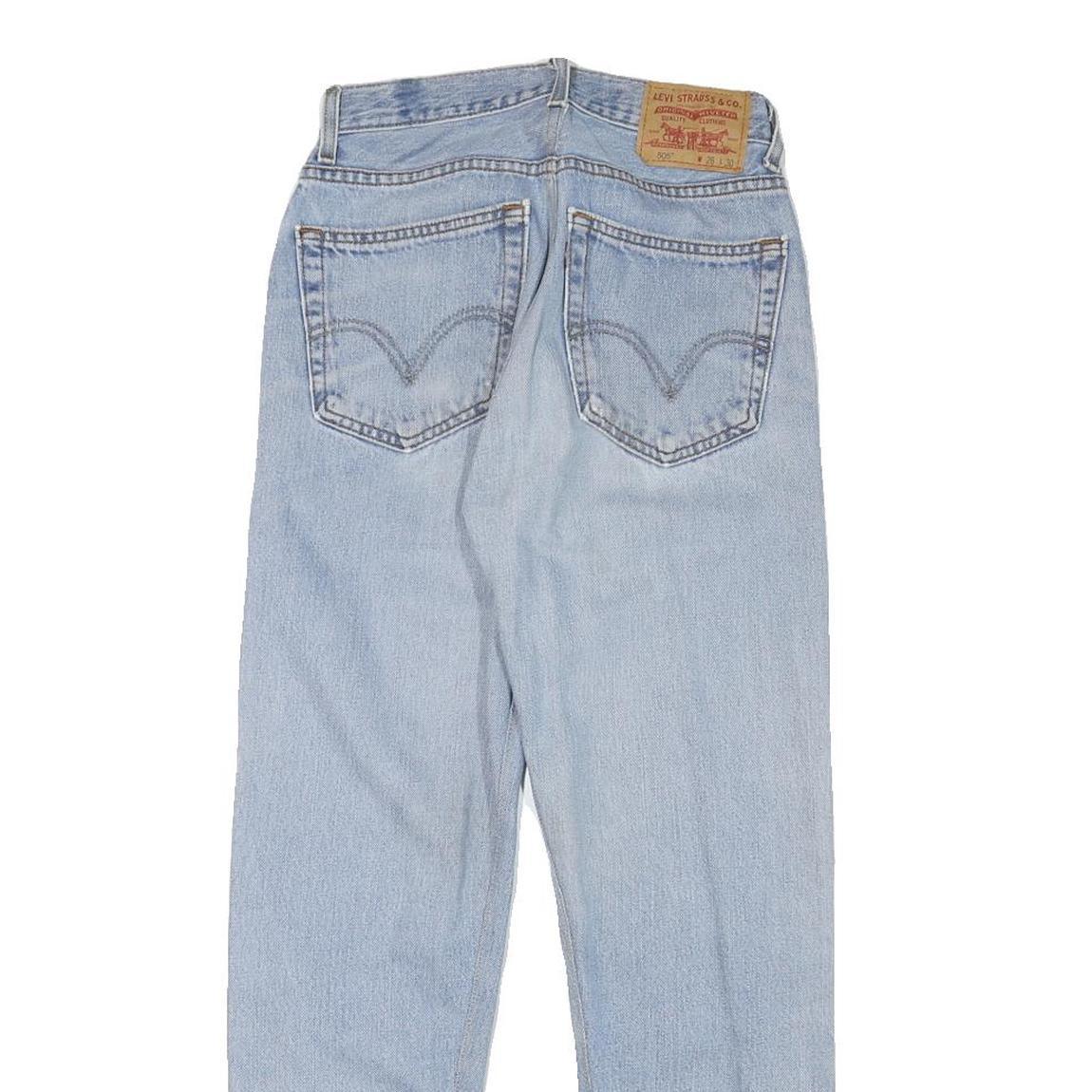 LEVI'S 505 Womens Slim Light Blue Denim Jeans W24 L27 Classic Fit Zip Closure