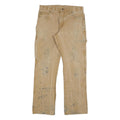 DICKIES Mens Regular Beige Cotton Blend Trousers W32 L32 Workwear Casual Zip