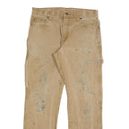 DICKIES Mens Regular Beige Cotton Blend Trousers W32 L32 Workwear Casual Zip