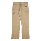 DICKIES Mens Regular Beige Cotton Blend Trousers W32 L32 Workwear Casual Zip