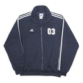 ADIDAS Mens Navy Blue Track Jacket L Polyester Zip Casual Sport 3 Stripe
