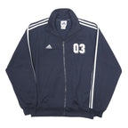 ADIDAS Mens Navy Blue Track Jacket L Polyester Zip Casual Sport 3 Stripe
