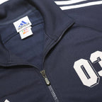 ADIDAS Mens Navy Blue Track Jacket L Polyester Zip Casual Sport 3 Stripe