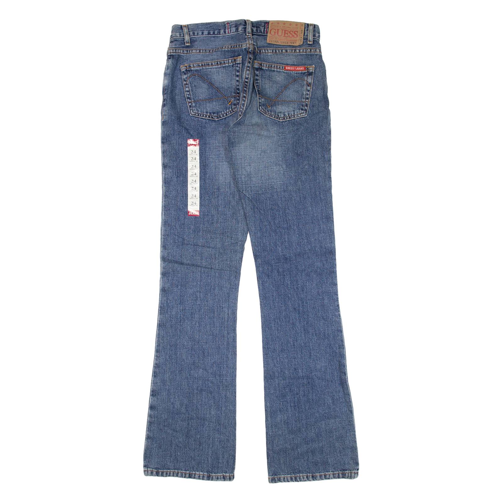 GUESS JEANS Womens Jeans Blue Regular Bootcut W24 L30