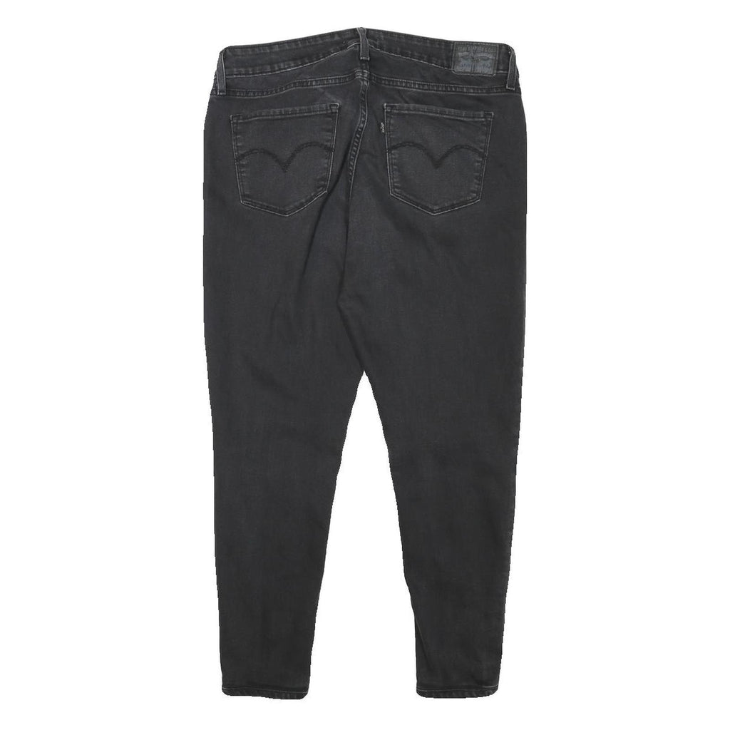 LEVI'S 711 Womens Jeans Black Slim Skinny Denim Medium W32 L24 Stretch Cotton