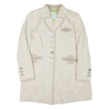 Womens Beige Tailored Blazer Jacket L Woven Synthetic Plain Button Closure Long