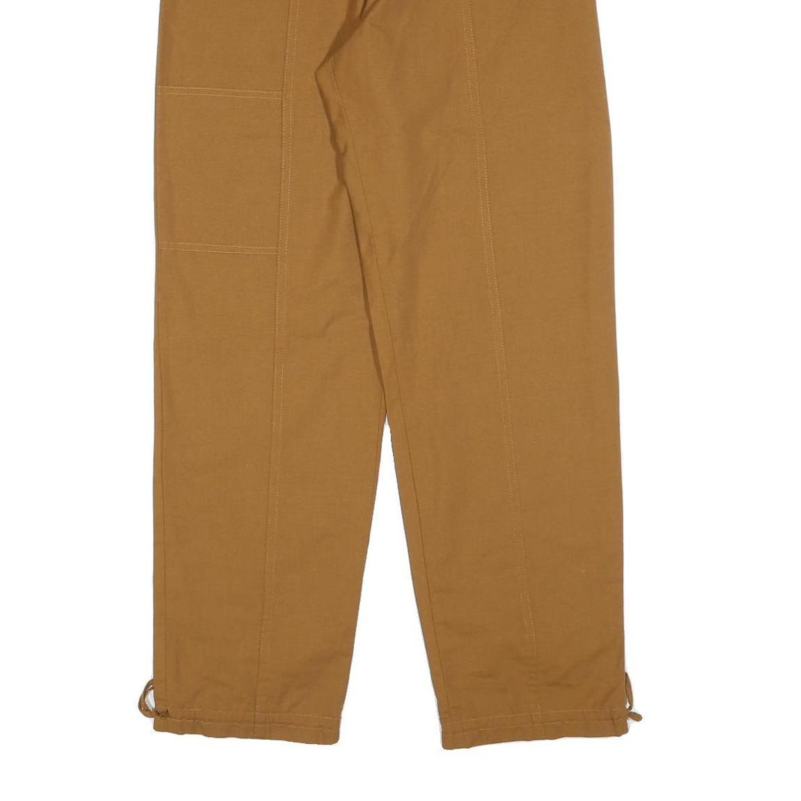 Womens Relaxed Cotton Blend Brown Zip Closure Trousers W28 L29 Casual Workwear