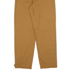 Womens Relaxed Cotton Blend Brown Zip Closure Trousers W28 L29 Casual Workwear