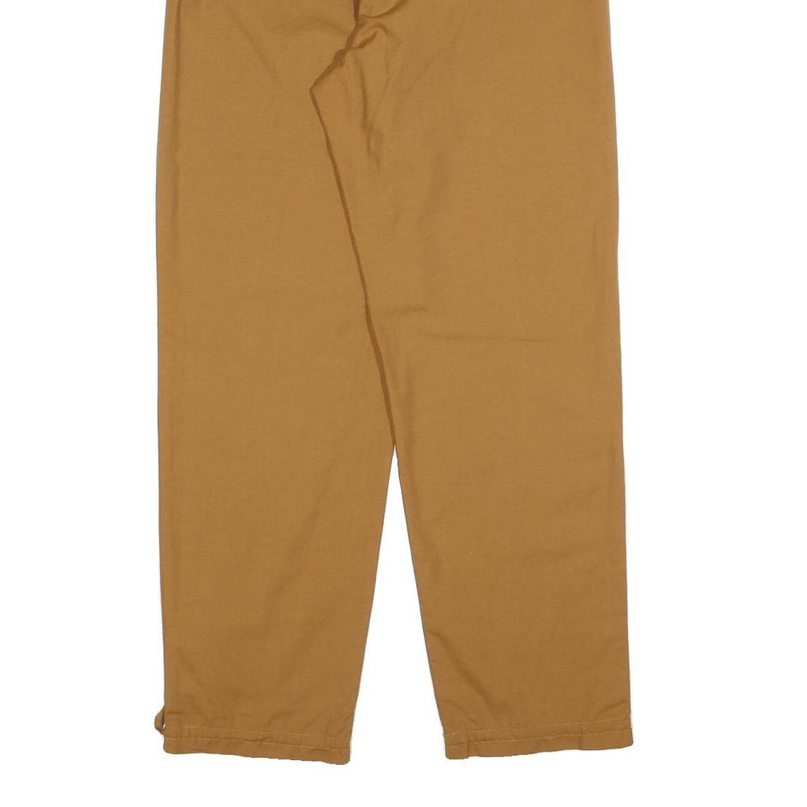 Womens Relaxed Cotton Blend Brown Zip Closure Trousers W28 L29 Casual Workwear