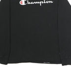 CHAMPION Mens Black Long Sleeve Crew Neck Logo Graphic T-Shirt L
