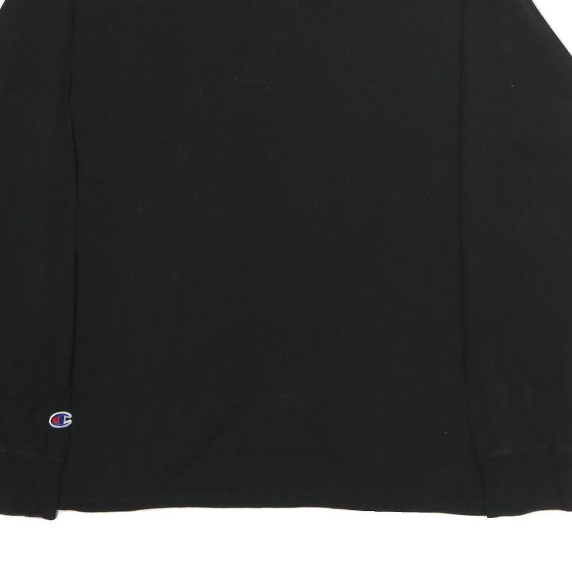 CHAMPION Mens Black Long Sleeve Crew Neck Logo Graphic T-Shirt L