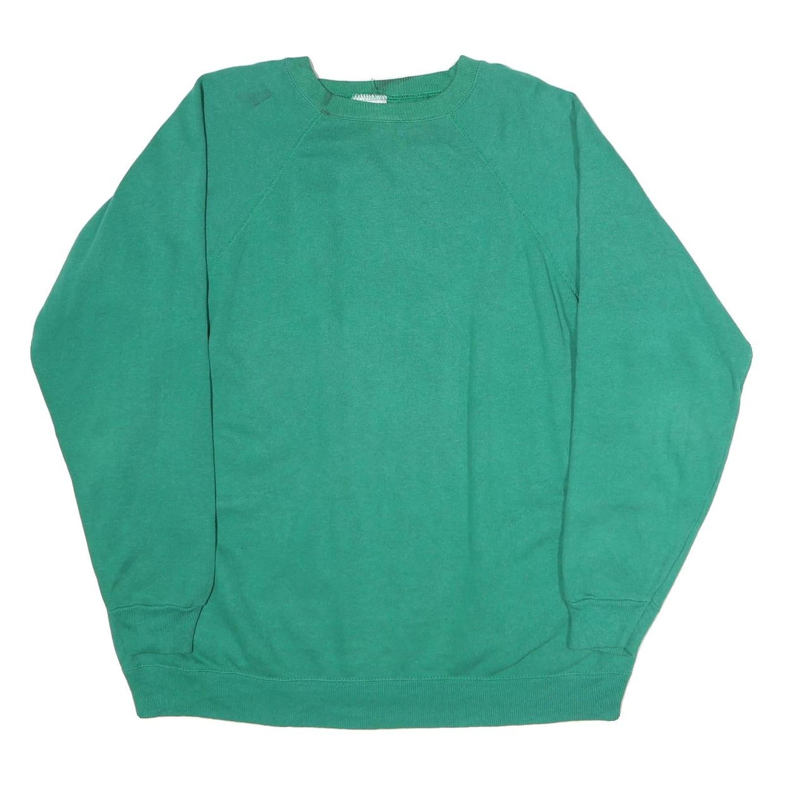 HANES SPORT Mens Green Crew Neck 2XL Cotton Blend Sweatshirt Casual Pullover