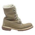 TIMBERLAND Womens Lace-Up Boots Beige Leather UK 4 Warm Lined Outdoor Winter