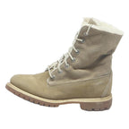 TIMBERLAND Womens Lace-Up Boots Beige Leather UK 4 Warm Lined Outdoor Winter