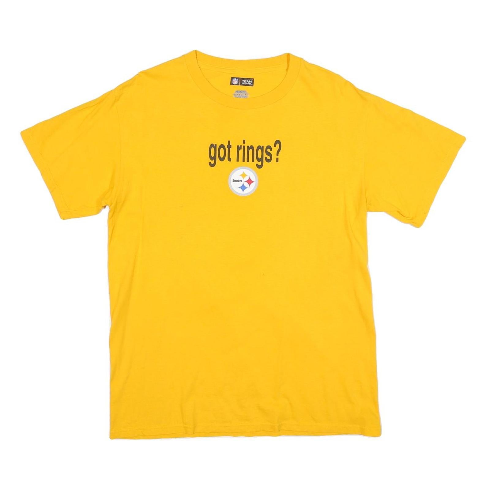 NFL Mens Yellow Pittsburgh Steelers Graphic T-Shirt M Short Sleeve Crew Neck