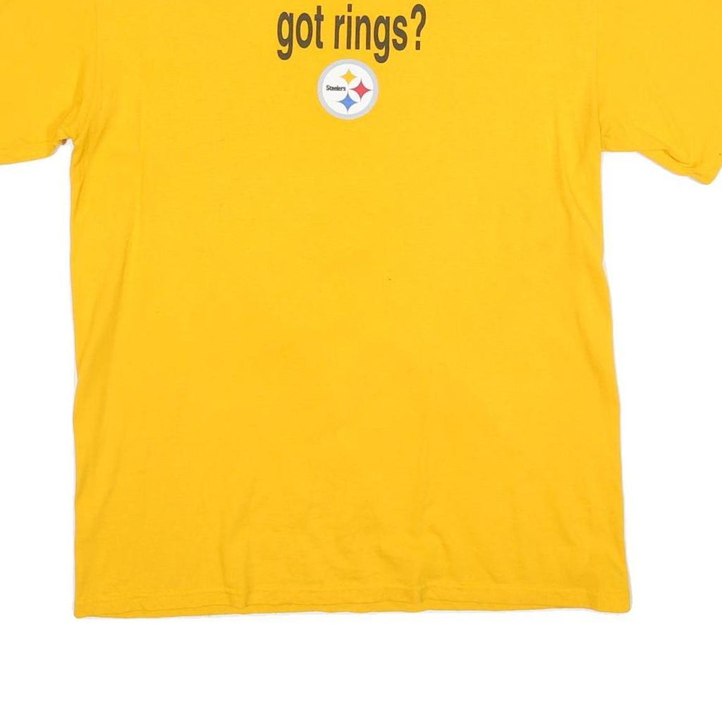 NFL Mens Yellow Pittsburgh Steelers Graphic T-Shirt M Short Sleeve Crew Neck