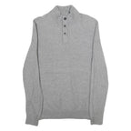 CHAPS Mens Grey Pullover Patterned Crew Neck Cotton Jumper M Casual Knitwear