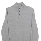 CHAPS Mens Grey Pullover Patterned Crew Neck Cotton Jumper M Casual Knitwear