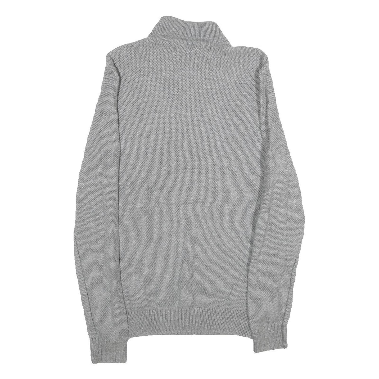 CHAPS Mens Grey Pullover Patterned Crew Neck Cotton Jumper M Casual Knitwear