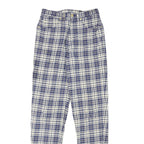 DISMERO Womens Jeans Blue & Cream Slim Skinny Denim Plaid W25 L30 Stretch Cotton