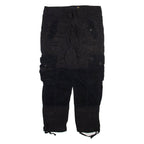 POLO RALPH LAUREN Cargo Womens Trousers Black Relaxed Tapered Linen W34 L26