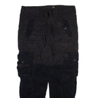 POLO RALPH LAUREN Cargo Womens Trousers Black Relaxed Tapered Linen W34 L26