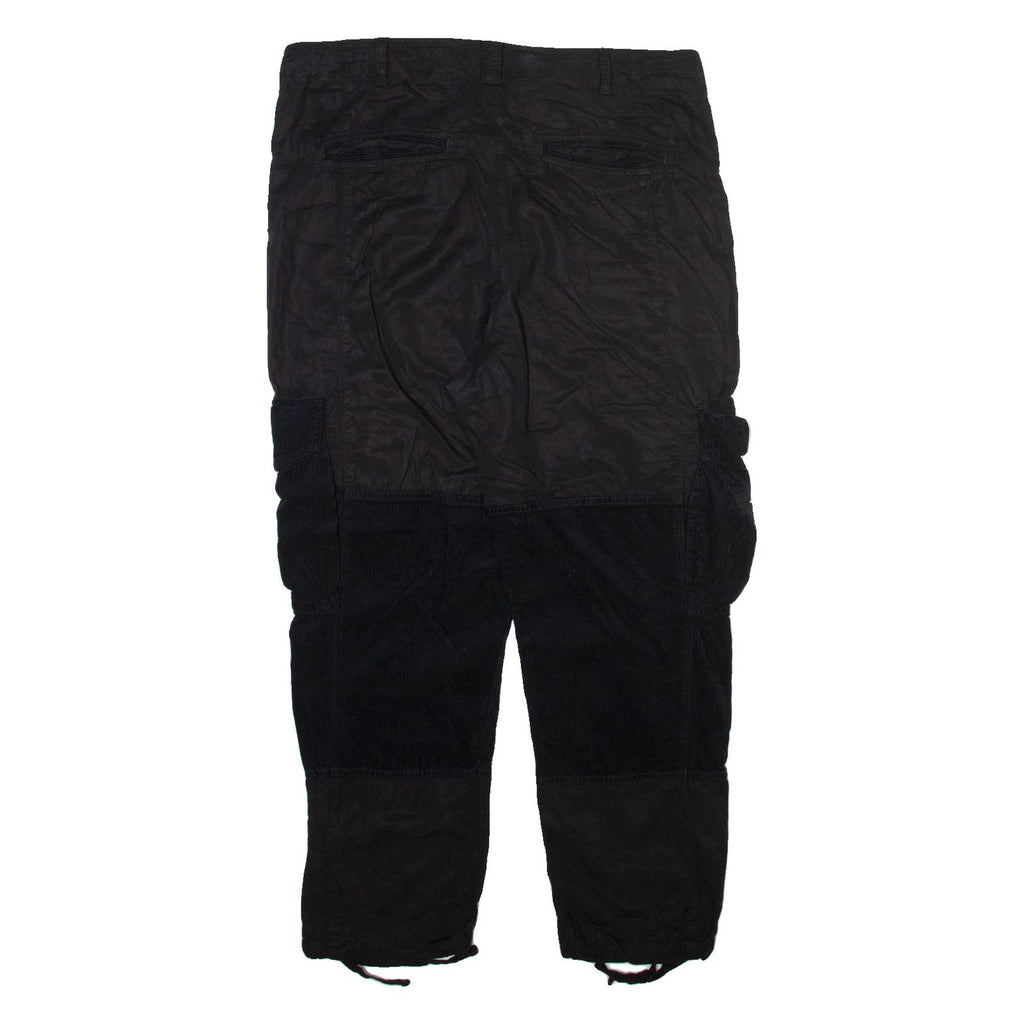 POLO RALPH LAUREN Cargo Womens Trousers Black Relaxed Tapered Linen W34 L26