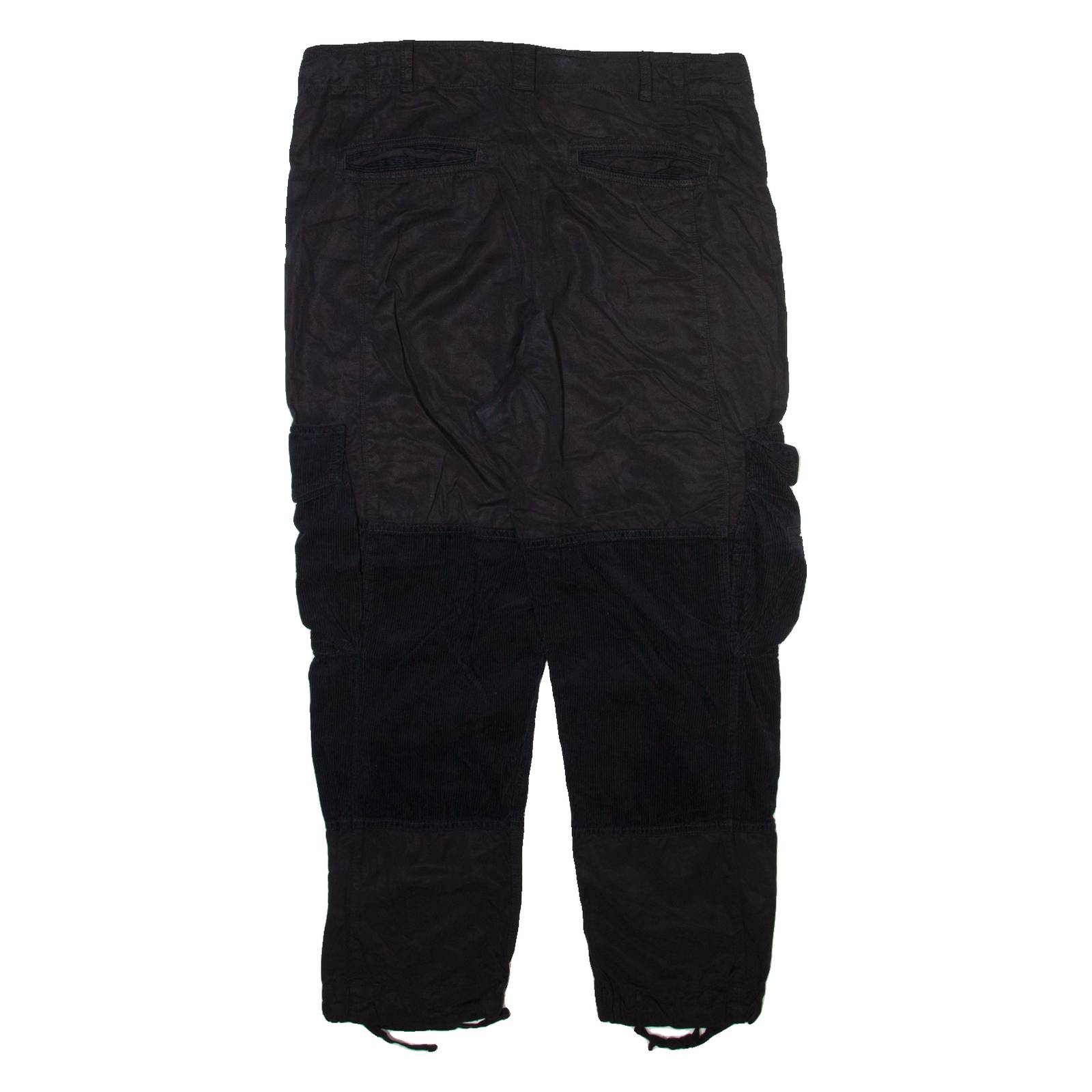 POLO RALPH LAUREN Cargo Womens Trousers Black Relaxed Tapered Linen W34 L26