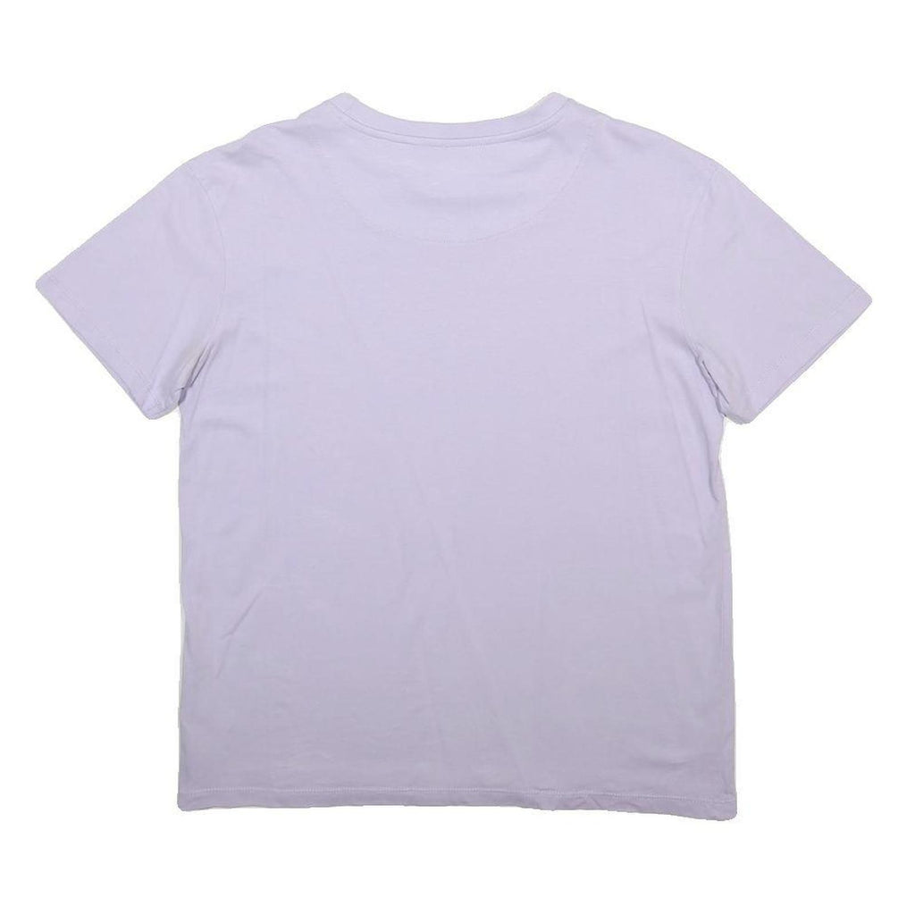 KARL KANI Womens Lilac & White Graphic T-Shirt XS Short Sleeve Crew Neck