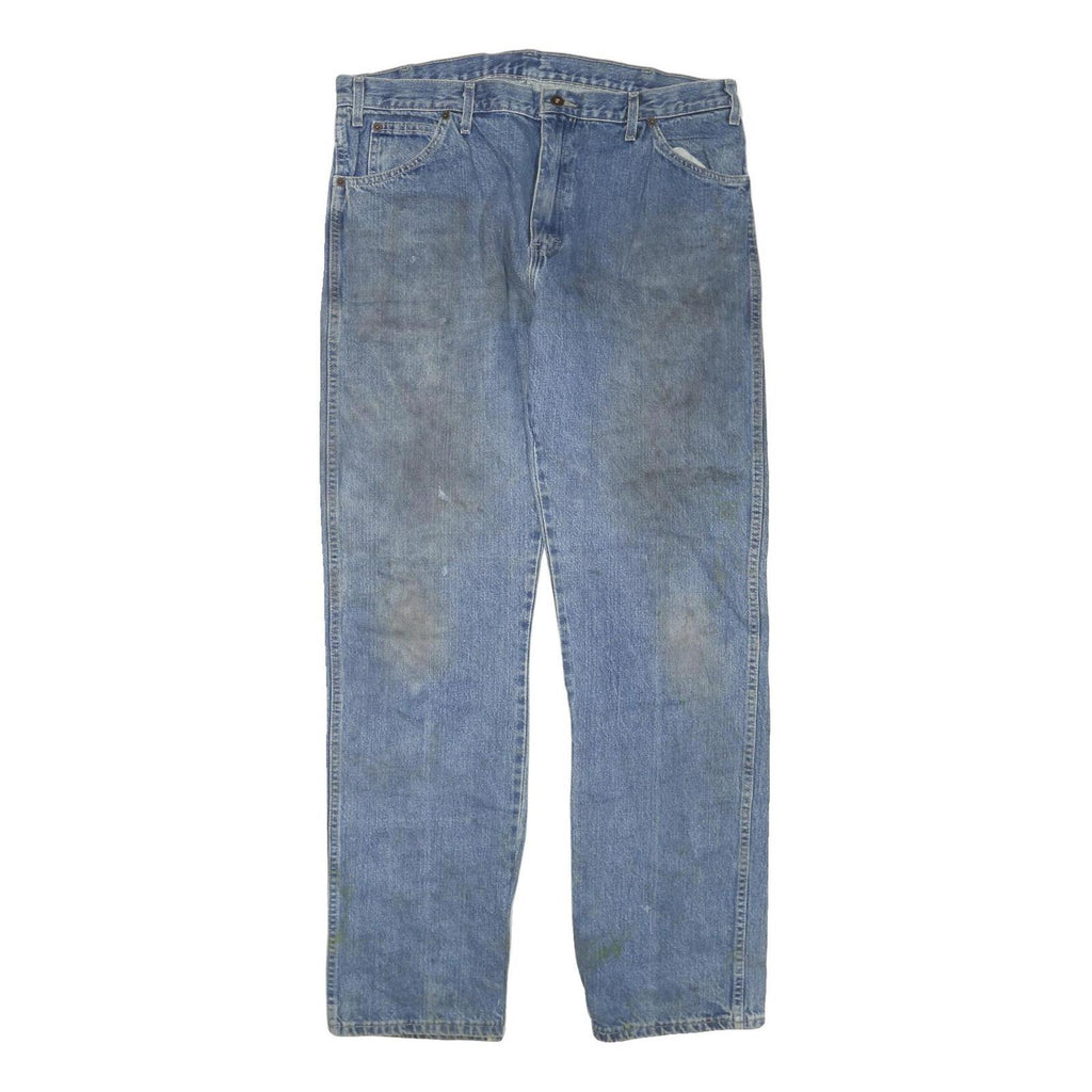 DICKIES Mens Regular Fit Blue Denim Jeans W38 L33 Workwear Zip Closure