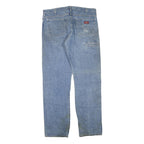 DICKIES Mens Regular Fit Blue Denim Jeans W38 L33 Workwear Zip Closure