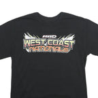 Mens Black Cotton Blend Graphic T-Shirt S Short Sleeve Crew Neck West Coast