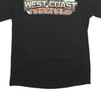 Mens Black Cotton Blend Graphic T-Shirt S Short Sleeve Crew Neck West Coast