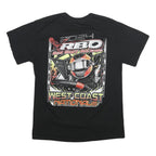 Mens Black Cotton Blend Graphic T-Shirt S Short Sleeve Crew Neck West Coast