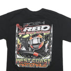 Mens Black Cotton Blend Graphic T-Shirt S Short Sleeve Crew Neck West Coast