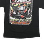 Mens Black Cotton Blend Graphic T-Shirt S Short Sleeve Crew Neck West Coast