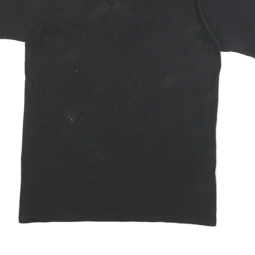 CHAMPION Mens Black Graphic T-Shirt L Short Sleeve Crew Neck Cotton Blend