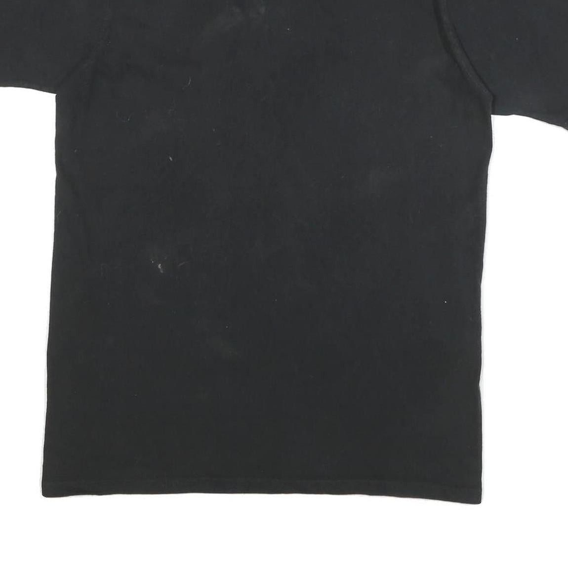 CHAMPION Mens Black Graphic T-Shirt L Short Sleeve Crew Neck Cotton Blend