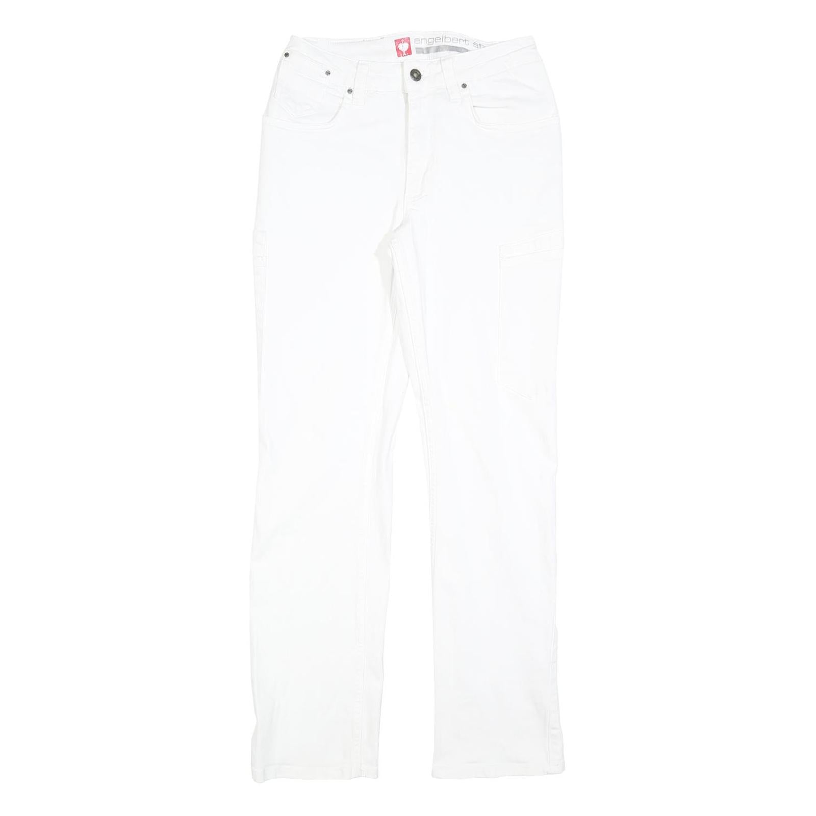 ENGELBERT STRAUSS Womens White Regular Fit Straight Denim Jeans W28 L30