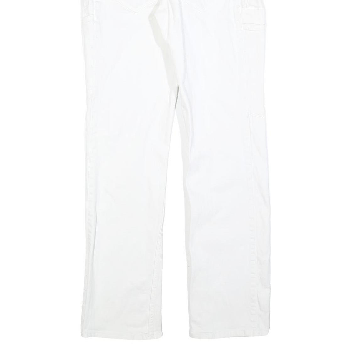 ENGELBERT STRAUSS Womens White Regular Fit Straight Denim Jeans W28 L30