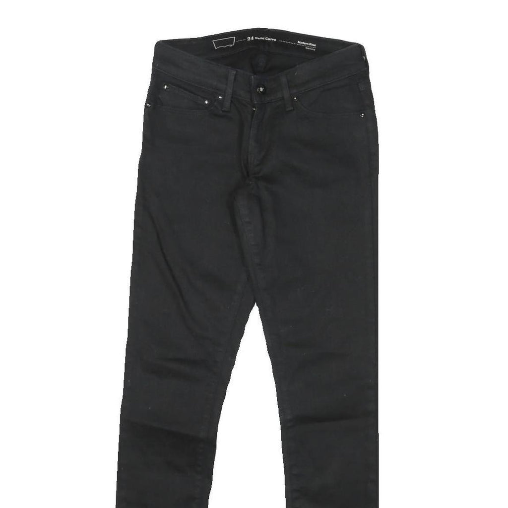 LEVI'S Womens Black Slim Skinny Denim Jeans Cotton Blend Zip W24 L30 Classic Fit