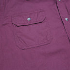 WRANGLER Mens Maroon Cotton Short Sleeve Shirt L Casual Button Pocket