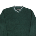 SDI Mens Green Plain Pullover Jumper Crew Neck Basic Knit L Casual Wear