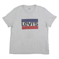 LEVI'S Womens Grey Cotton Blend Graphic T-Shirt 2XL Short Sleeve Crew Neck Logo